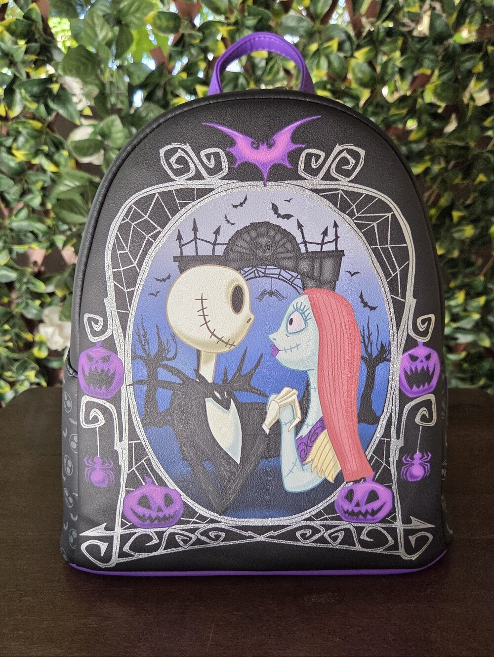 Nightmare Before Christmas Loungefly Jack & Sally Pumpkin Frame Mini Backpack